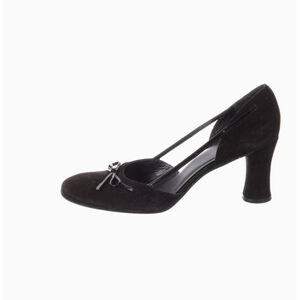 STUART WEITZMAN Black D'orsay Bow Pumps Heels Size 10 B